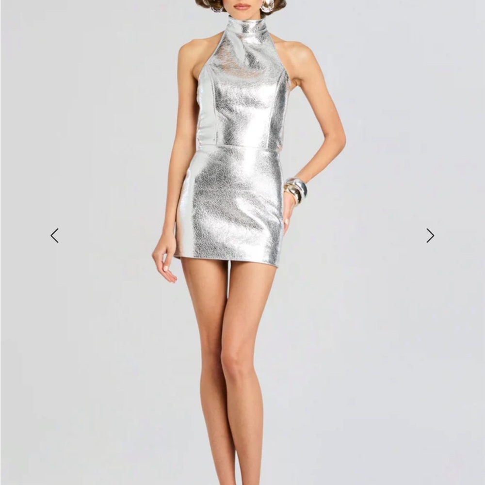 Silver Metallic Mini Dress